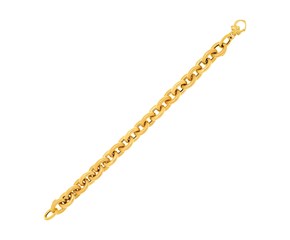 Cable Chain Textured Bracelet in 14k Yellow Gold