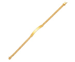 ID Bracelet with Double Rope Chain in 14k Yellow Gold (3.00 mm)