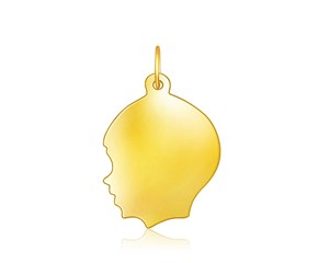 Large Boy Head Charm in 14k Yellow Gold
