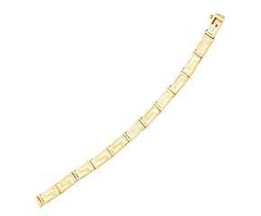 Greek Key Design Bracelet in 14k Yellow Gold (6.35 mm)