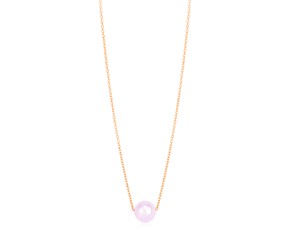 14k Rose Gold Pearl Solitaire Necklace