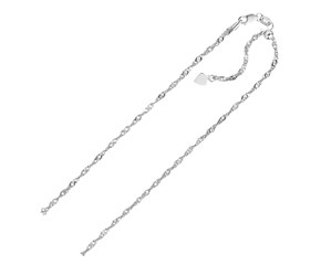 Adjustable Singapore Chain in Sterling Silver (1.50 mm)