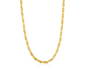 Necklace with Long Oval Links in 14k Yellow Gold