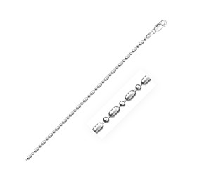 Sterling Silver Rhodium Plated Bead Chain (1.5 mm)