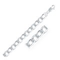 Classic Rhodium Plated Curb Bracelet in Sterling Silver (8.4mm)