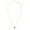 14k Yellow Gold 17 inch Necklace with Round Onyx