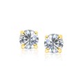 8.0mm Round CZ Stud Earrings in 14k Yellow Gold