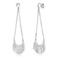 Sterling Silver Polished Earrings with Fringe