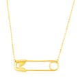 14k Yellow Gold Safety Pin Necklace