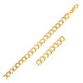 Pave Curb Bracelet in 14k Two Tone Gold (7.0mm)