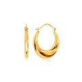 Graduated Oval Hoop Earrings in 14k Yellow Gold
