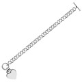Rolo Chain Bracelet with a Heart Toggle Charm in Rhodium Plated Sterling Silver
