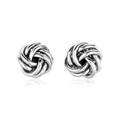 Sterling Silver Petite Two Strand Love Knot Earrings