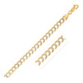 Pave Curb Bracelet in 14k Two Tone Gold (3.6mm)