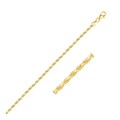 Solid Diamond Cut Rope Bracelet in 14k Yellow Gold (2.5mm)
