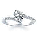Open Shank Bypass Diamond Engagement Ring in 14k White Gold