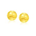 Faceted Round Stud Earrings in 14k Yellow Gold(7mm)