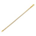 Round Pave Franco Chain Bracelet in 14k Yellow Gold (4.00 mm)