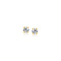 Faceted White Cubic Zirconia Stud Earrings in 14k Yellow Gold