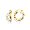 Fancy Double Twist Earrings in 14k Two Tone Gold