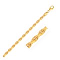 Solid Diamond Cut Rope Bracelet in 10k Yellow Gold (4.00 mm)