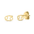 14k Yellow Gold Cancer Stud Earrings