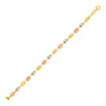 14k Tri Color Gold Mariner Link Bracelet (4.90 mm)