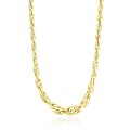 Polished Double Oval Link Chain Necklace in 14k Yellow Gold