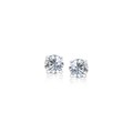 Faceted 3mm White Cubic Zirconia Stud Earrings in 14k White Gold