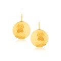 Hammered Disc Medium Drop Earrings in 14k Yellow Gold