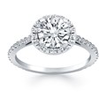 Diamond Halo Cathedral Engagement Mounting in 14k White Gold