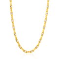 14k Two-Toned Yellow and White Gold Link Men's Necklace with Beads