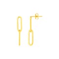 14K Yellow Gold Two Link Paperclip Chain Earrings