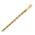 Hollow Diamond Cut Rope Chain in 14K Yellow Gold (5.00 mm)