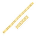 14k Yellow Gold High Polish Railroad Panther Bracelet  (12.00 mm)