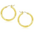 Classic Diamond Cut Hoop Earrings in 10k Yellow Gold (25mm Diameter) (3.0mm)