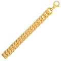 Reversible Textured Link Bracelet in 14k Yellow Gold 