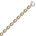 Alternate Oval Cable and Dual Polished Chain Link Bracelet in 18k Yellow Gold and Sterling Silver