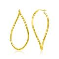 Twisting Oval Hoop Earrings in 14k Yellow Gold