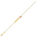 14k Yellow Gold Swan Childrens Bracelet (1.00 mm)