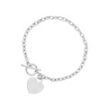 Heart Accent Toggle Bracelet in 14k White Gold