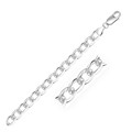Classic Rhodium Plated Curb Bracelet in Sterling Silver (7.9mm)