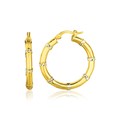 Sectioned Diamond Cut Hoop Earrings in 14k Two-Tone Gold