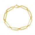 14k Yellow Gold 7 1/2 inch Bombay Paperclip Chain Bracelet (7.00 mm)