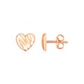 14K Rose Gold High Polish Scribble Heart Stud Earrings
