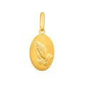 Religious Pendant with Praying Hands in 14K Yellow Gold