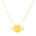 14K Yellow Gold Saturn Necklace