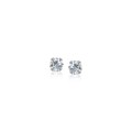 Faceted White Cubic Zirconia Stud Earrings in 14k White Gold(2mm)