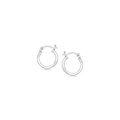 Thin Polished Hoop Earrings in Rhodium Plated Sterling Silver (10mm)