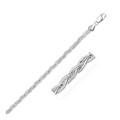Braided Foxtail Anklet in 14k White Gold (3.5 mm)